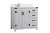 Elegant Decor VF90236GR-BS 36 inch bathroom Vanity in Grey with Backsplash