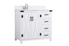 Elegant Decor VF90236WH-BS 36 inch bathroom Vanity in White with Backsplash