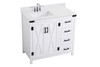 Elegant Decor VF90236WH-BS 36 inch bathroom Vanity in White with Backsplash
