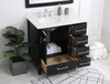 Elegant Decor VF18836BK-BS 36 inch Single Bathroom Vanity in Black with Backsplash