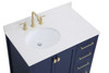Elegant Decor VF18836BL-BS 36 inch Single Bathroom Vanity in Blue with Backsplash