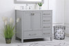 Elegant Decor VF18836GR-BS 36 inch Single Bathroom Vanity in Gray with Backsplash
