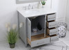 Elegant Decor VF18836GR-BS 36 inch Single Bathroom Vanity in Gray with Backsplash