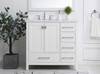 Elegant Decor VF18836WH-BS 36 inch Single Bathroom Vanity in White with Backsplash