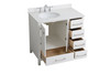 Elegant Decor VF18836WH-BS 36 inch Single Bathroom Vanity in White with Backsplash