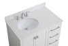 Elegant Decor VF18836WH-BS 36 inch Single Bathroom Vanity in White with Backsplash