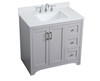 Elegant Decor VF17036GR-BS 36 inch Single Bathroom Vanity in Grey with Backsplash