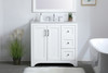 Elegant Decor VF17036WH-BS 36 inch Single Bathroom Vanity in White with Backsplash