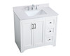 Elegant Decor VF17036WH-BS 36 inch Single Bathroom Vanity in White with Backsplash