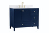 Elegant Decor VF18042BL-BS 42 inch Single Bathroom Vanity in Blue with Backsplash