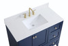 Elegant Decor VF18042BL-BS 42 inch Single Bathroom Vanity in Blue with Backsplash
