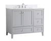 Elegant Decor VF18042GR-BS 42 inch Single Bathroom Vanity in Grey with Backsplash