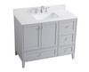 Elegant Decor VF18042GR-BS 42 inch Single Bathroom Vanity in Grey with Backsplash