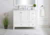 Elegant Decor VF18042WH-BS 42 inch Single Bathroom Vanity in White with Backsplash
