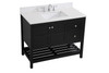 Elegant Decor VF16442BK-BS 42 inch Single Bathroom Vanity in Black with Backsplash