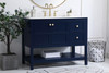 Elegant Decor VF16442BL-BS 42 inch Single Bathroom Vanity in Blue with Backsplash