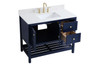 Elegant Decor VF16442BL-BS 42 inch Single Bathroom Vanity in Blue with Backsplash