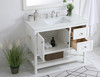 Elegant Decor VF16442WH-BS 42 inch Single Bathroom Vanity in White with Backsplash
