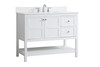 Elegant Decor VF16442WH-BS 42 inch Single Bathroom Vanity in White with Backsplash