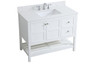 Elegant Decor VF16442WH-BS 42 inch Single Bathroom Vanity in White with Backsplash