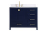 Elegant Decor VF18842BL-BS 42 inch Single Bathroom Vanity in Blue with Backsplash