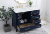 Elegant Decor VF18842BL-BS 42 inch Single Bathroom Vanity in Blue with Backsplash