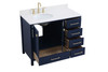 Elegant Decor VF18842BL-BS 42 inch Single Bathroom Vanity in Blue with Backsplash