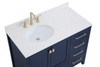 Elegant Decor VF18842BL-BS 42 inch Single Bathroom Vanity in Blue with Backsplash