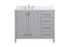 Elegant Decor VF18842GR-BS 42 inch Single Bathroom Vanity in Gray with Backsplash
