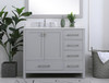 Elegant Decor VF18842GR-BS 42 inch Single Bathroom Vanity in Gray with Backsplash