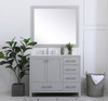 Elegant Decor VF18842GR-BS 42 inch Single Bathroom Vanity in Gray with Backsplash