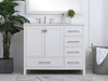 Elegant Decor VF18842WH-BS 42 inch Single Bathroom Vanity in White with Backsplash