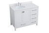 Elegant Decor VF18842WH-BS 42 inch Single Bathroom Vanity in White with Backsplash