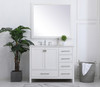 Elegant Decor VF18842WH-BS 42 inch Single Bathroom Vanity in White with Backsplash