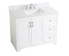 Elegant Decor VF17042WH-BS 42 inch Single Bathroom Vanity in White with Backsplash