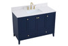 Elegant Decor VF18048BL-BS 48 inch Single Bathroom Vanity in Blue with Backsplash
