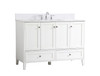 Elegant Decor VF18048WH-BS 48 inch Single Bathroom Vanity in White with Backsplash