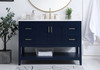 Elegant Decor VF16048BL-BS 48 inch Single Bathroom Vanity in Blue with Backsplash