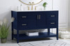 Elegant Decor VF16048BL-BS 48 inch Single Bathroom Vanity in Blue with Backsplash
