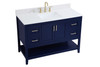 Elegant Decor VF16048BL-BS 48 inch Single Bathroom Vanity in Blue with Backsplash