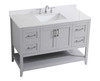 Elegant Decor VF16048GR-BS 48 inch Single Bathroom Vanity in Grey with Backsplash