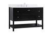 Elegant Decor VF16448BK-BS 48 inch Single Bathroom Vanity in Black with Backsplash