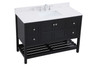 Elegant Decor VF16448BK-BS 48 inch Single Bathroom Vanity in Black with Backsplash