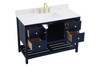 Elegant Decor VF16448BL-BS 48 inch Single Bathroom Vanity in Blue with Backsplash