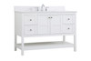 Elegant Decor VF16448WH-BS 48 inch Single Bathroom Vanity in White with Backsplash