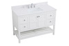 Elegant Decor VF16448WH-BS 48 inch Single Bathroom Vanity in White with Backsplash