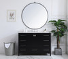 Elegant Decor VF18848BK-BS 48 inch Single Bathroom Vanity in Black with Backsplash