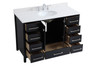 Elegant Decor VF18848BK-BS 48 inch Single Bathroom Vanity in Black with Backsplash