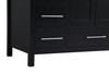 Elegant Decor VF18848BK-BS 48 inch Single Bathroom Vanity in Black with Backsplash