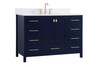 Elegant Decor VF18848BL-BS 48 inch Single Bathroom Vanity in Blue with Backsplash